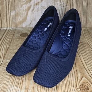 Viviana Dark Blue Women's‎ Square Toe Wedge Size 38